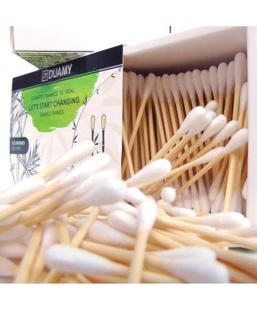 Eco-Friendly 600 Bamboo Cotton Swabs - 2 Packs of Biodegradable Vegan and Compostable Watt Sticks - Buy Online on SooperMarket.com