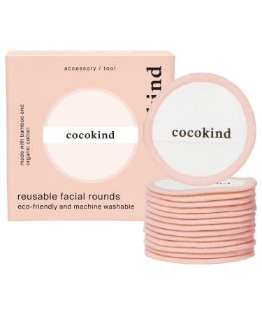 Cocokind Reusable Facial Rounds Reusable Makeup Remover Pads Made with Bamboo and Cotton Reusable Cotton Rounds with Bag