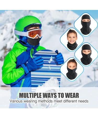 Shop Hegcoiie Kids Storm Hood & Winter Balaclava Mask - Windproof Ski Mask for Girls - Ideal for Outdoor Sports & Cycling - Black & Dark Gray - Buy Online on SooperMarket.com