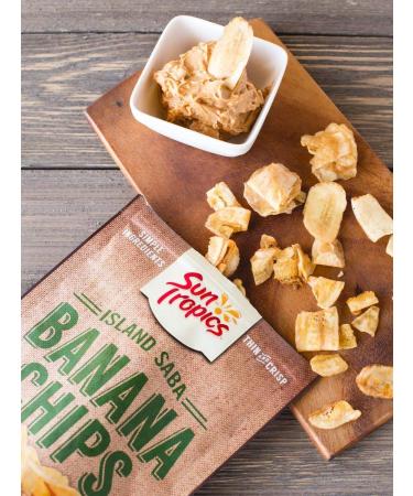 Sun Tropics Island Saba Banana Chips 4 oz (6 Pack) - Vegan, Gluten Free, Non GMO, Coconut Oil, Crispy Fruit Snacks - Buy Online on SooperMarket.com