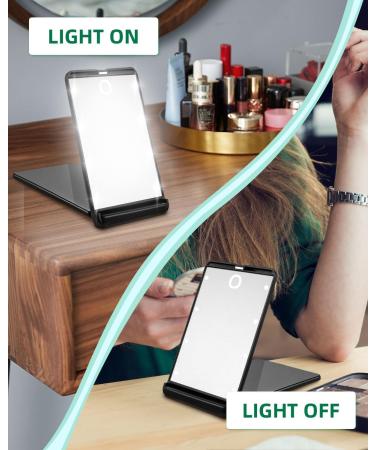 Portable Compact Makeup Mirror with LED Lights - Perfect Handbag Mirror for Travel - Great Gift for Teenage Girls and Women - Buy Online on SooperMarket.com
