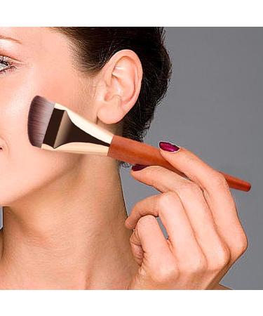 Teksome Foundation Makeup Brush | Wooden Handle Concealer Brush - Professional Contour Brush for Liquid Cream Powder Blending Buffing - Buy Online on SooperMarket.com
