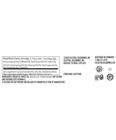 24 Pack Celestial Seasonings Green Probiotic Tea - Authentic Green Tea with Caffeine - 5 Tea Bags per Pack - Buy Online on SooperMarket.com