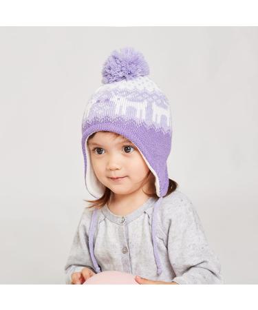 Toddler Winter Hat with Earflap for Boys and Girls - Deer-Purple (2-4 Years) - Buy Online on SooperMarket.com