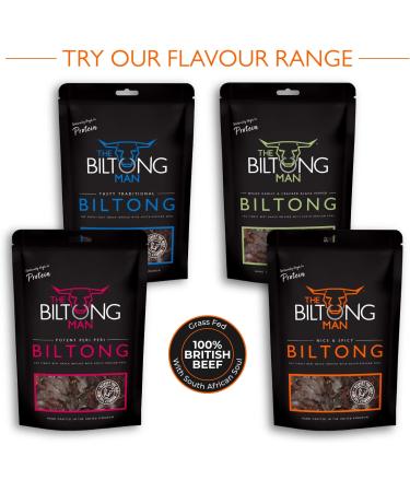 The Biltong Man Nice n Spicy Beef Biltong 1Kg - High Protein & Low Calorie Gluten-free Snack - Buy Online on SooperMarket.com