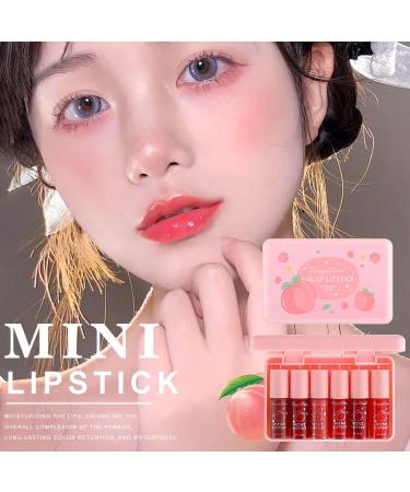 Buy 6 Colors Peach Lip Tint Mini Liquid Lipstick | Moisturizing Plumping Multi-Use Lip & Cheek Tint | Non-Sticky Transfer-Proof Matte Finish | International Shipping Available - Buy Online on SooperMarket.com