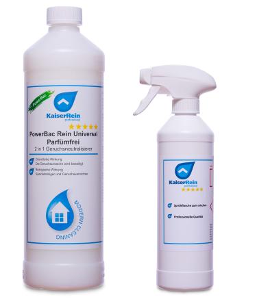 Kaiserrein Professional Powerbac purely universal perfume -free 2 in 1 odor neutralizer odor removers and special cleaner dog cat animal cage car upholstery carpet and much more.