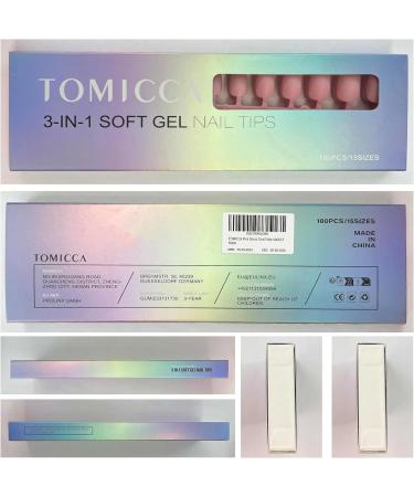 TOMICCA Extra Short Oval Nail Tips 180PCS Pink Soft Gel Nails - 3 in 1 Base Coat Coverage - Matte Full Coverage Nail Tips for Nail Art Extensions - Buy Online on SooperMarket.com