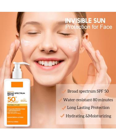 150ml Sunscreen Spf 50+ 150ml Sun Cream For High Sun Protection Invisible Fluid Suncream Very Water+Sweat Resistant Sunblock Brown Spot Reduction Face Sunscreen Sensitive Skin Sun Cream - Buy Online on SooperMarket.com