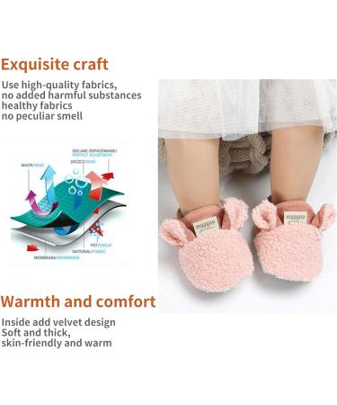 TMEOG Baby Booties Slippers - Infant Boots for Boys and Girls 6-12 Months - F Pink Sheep | Winter Sock Crib Shoes for Newborns | First Walking Shoes 0-18 Months - Buy Online on SooperMarket.com