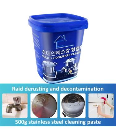 Fourpeopeo Stainless Steel Cleaning Powder 500g Stainless Steel Cleaning Paste Oven Cookware Cleaner Powerful Stainless Steel Cookware Cleaning Paste for Home Use - Buy Online on SooperMarket.com