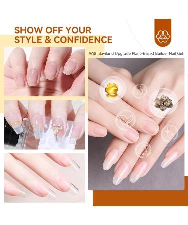 SAVILAND Clear Builder Nail Gel - 15ml | Strong Hard Gel & Nail Strengthener with Castor Oil & Vitamin E for Nail Extensions & Repair - Buy Online on SooperMarket.com