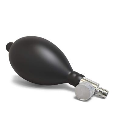 Replacement Blood Pressure Bulb & Air Release Valve by CORPS LEGACY - Premium BP Bulb for Manual Inflation of Sphygmomanometer - Works with BP Cuff and Cervical Inflatable Devices (Latex, Black)