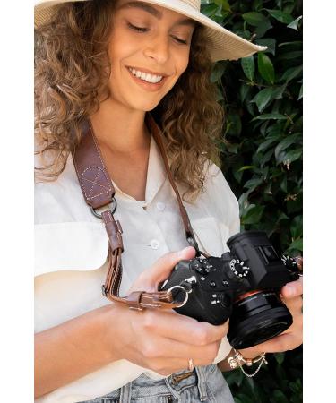 MegaGear MG1515 Sierra Series Genuine Leather Camera Strap - Brown Compact | Shoulder or Neck Strap - Buy Online on SooperMarket.com