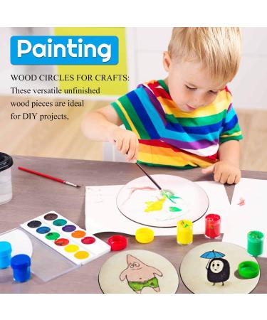12-Pack Audab 12 Inch Unfinished Wood Circles for Crafts - Wooden Rounds for DIY Projects, Door Hanger, Wood Burning - Buy Online on SooperMarket.com