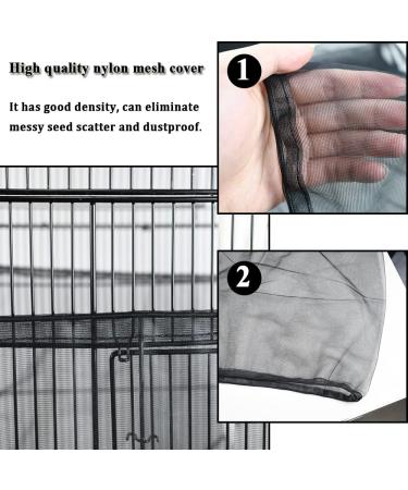 SYOOY Birdcage Cover Seed Catcher | Universal Nylon Mesh Parrot Cage Net Skirt Guard | Extra Large for Round & Square Cages | Black - Buy Online on SooperMarket.com