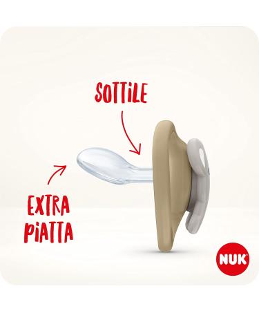 Nuk Space Schnuller Pacifier - BPA-Free Silicone Extra Ventilation 18-36 Months Lion & Sun Design 2 Beige Pieces - Buy Online on SooperMarket.com