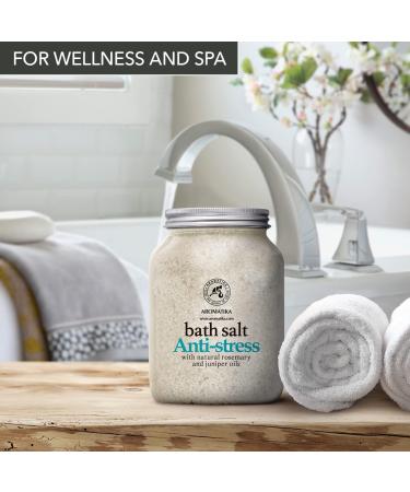 De-Stress Bath Salt 46 Oz - 100% Natural with Rosemary & Juniper Oils - Promotes Relaxation and Stress Relief for Better Sleep - Aromatherapy for Calming Body Care and Beauty - Buy Online on SooperMarket.com