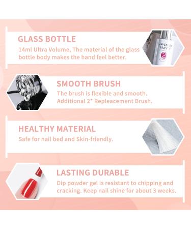 Dip Powder Gel Set - Activator, Base, Top Gel & Brush Saver - 0.5oz/Bot - Dipping Powder Acrylic Nail Manicure Pedicure - Buy Online on SooperMarket.com