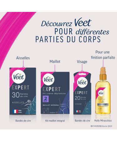 Veet Expert Wax Strips for Body & Legs - Sensitive Skin | Long-Lasting Hair Removal | 40 Pieces Pack - Buy Online on SooperMarket.com
