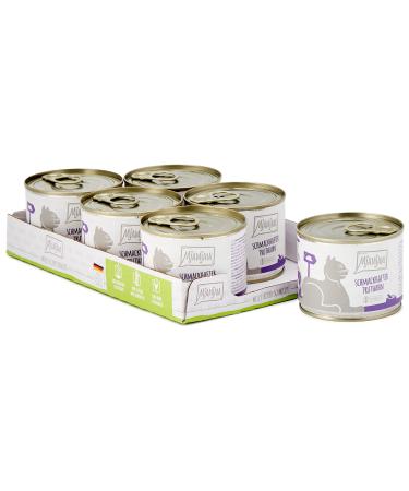 Mjamjam - Premium wet food for cats - tasty turkey on delicious carrots 6 -pack (6 x 200 g) grain free with extra meat turkey + carrot 200 g (6 Pack)