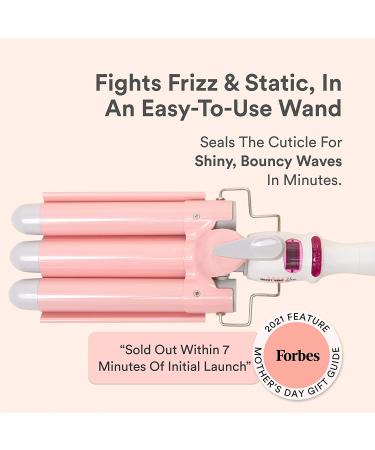 INH Beach Waver Curling Iron 3 Barrel Ceramic Curler Wand - 25mm | Digital Temp Control & Rotating Cord | For Thick & Long Hair - Buy Online on SooperMarket.com