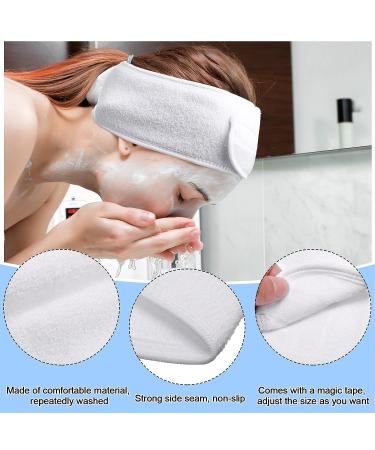 10 Pcs Spa Facial Headband, 50 Pcs Compressed Facial Sponges, 10 Pcs Fan Brushes Set | White Towel Head Wrap | Face Wash, Mask Removal - Facial Makeup Accessories - Buy Online on SooperMarket.com