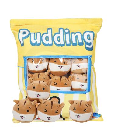 HXPLN Hamster Plush Pillow Pudding Hamster Pillow Plush Toy Bag Hamster Stuffed Animal Doll Cute Hamster Decoration Gift for Teenagers Girls Children (8 Yellow Hamsters)