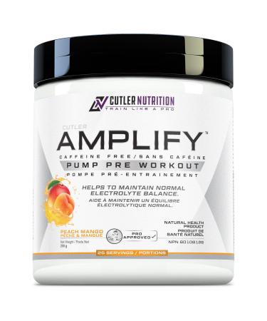 Cutler Nutrition Amplify 2.0 Caffeine Free Pre Workout for Men and Women Stimulant Free Muscle Pump Enhancer with Nitrates (Arginine Nitrate) Coconut Water and L-Citrulline Peach Mango Flavor Peach Mango 25 Count (Pack of 1)