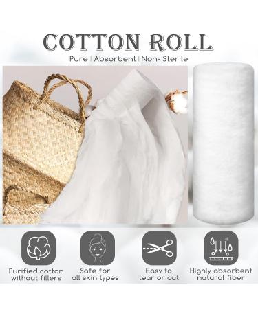 2 Rolls High Absorbent Cotton Rolls for Cosmetics & Beauty - Soft Multipurpose Cotton for Makeup Removal & Baby Care - 2.2 lb Pure Cotton - Buy Online on SooperMarket.com