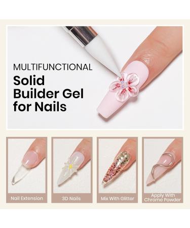 MIZHSE 100g Solid Builder Gel for Nails Large Capacity Clear Hard Gel for Nails 3D Sculpting Gel for Nail Art Gel U V LED Nail Builder Gel Kit with 3D Silicone Pen for Nail Salon Home DIY - Buy Online on SooperMarket.com