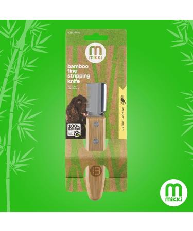 Mikki Bamboo Stripping Knife for Dog Grooming - Anti-Rust Blades - Easy Hold Handle - Fine Tooth for Silky Coated Dogs - Buy Online on SooperMarket.com