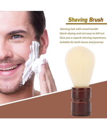 Professional Men's Shaving Brush - Soft Nylon Wool Wooden Handle | Premium Beard Grooming Tool for International Shipping - Buy Online on SooperMarket.com