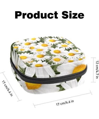 Chamomile Leaf Pattern Sanitary Napkin Storage Bag - Multi-Colored Portable Period Pouch for Women and Girls - Buy Online on SooperMarket.com