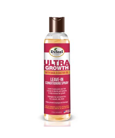 Difeel Ultra Growth Basil & Castor Hair Oil Leave in Conditioning Spray 6 oz.