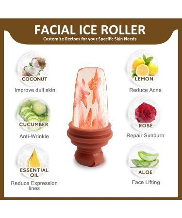 Ice Roller for Face and Eyes - Reusable Silicone Mold Face Ice Roller for Tightens and Shrinks Pores Relief Eye Puffiness Improve Skin Elasticity - Facial Beauty Skin Care Tools Birthday Gifts for Her - Buy Online on SooperMarket.com