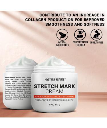 Mystre Beaut Stretch Mark Cream - Reduces Stretch Marks, Moisturizes Skin with Cocoa Butter & Shea Butter - Vitamins A & E Skincare for Mamas - All Skin Types - 4 oz - Buy Online on SooperMarket.com
