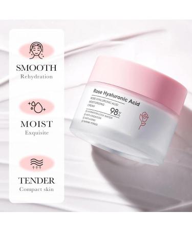 Rose Day Face Cream - Natural Rose Oil & Hyaluronic Acid Moisturizer for Dry Skin | Revitalizing & Firming - Buy Online on SooperMarket.com