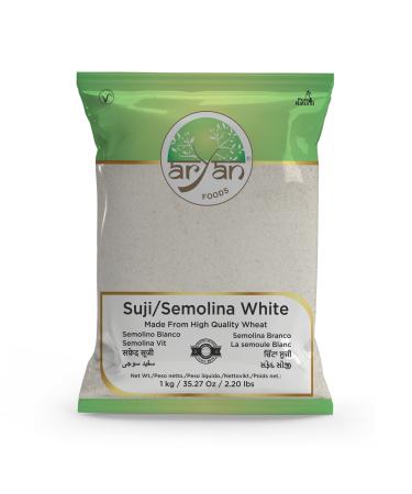 Aryan Semolina White Suji Made From Premium Indian Wheat Natural & Vegan No Preservatives and Additives- 1Kg