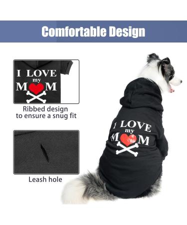 EXPAWLORER Dog Hoodie - Soft and Warm Dog Sweatshirt Pet Clothes Fall Winter Sweater with "I LOVE MY MOM" Lettered for Puppy Cat Small Medium Large Dogs (Large) - Buy Online on SooperMarket.com