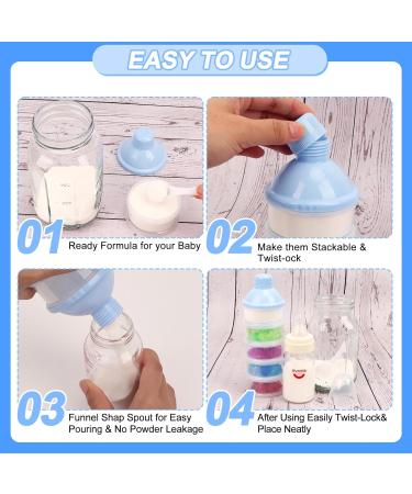 WOWOSS Portable Formula Dispenser - 2 Pcs Non-Spill Milk Powder Storage Container for Travel - 4 Layer Pot for Kids - Outdoor Friendly - Buy Online on SooperMarket.com