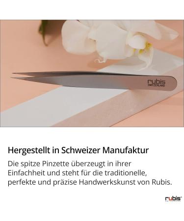Rubis Pointed Tweezers for Splinters & Ingrown Hairs - Blue | Premium Swiss Quality - Buy Online on SooperMarket.com
