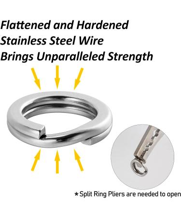 Dr.Fish Stainless Steel Split Ring 200LB-14mm 20 Pack - High Strength Flattened Hyper Wire Heavy Duty Lure Ring for Saltwater Fishing - Buy Online on SooperMarket.com