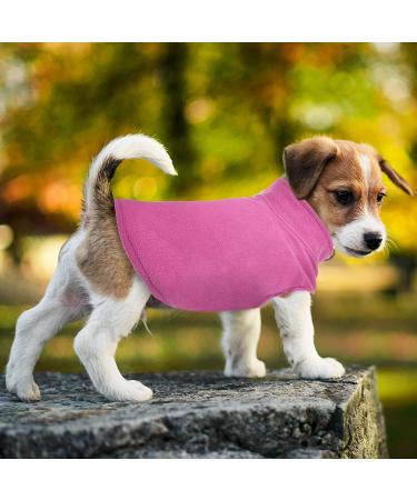 Pink Dog Fleece Vest with Turtleneck for Small Medium Dogs - Winter Jacket with Leash Hole - Buy Online on SooperMarket.com