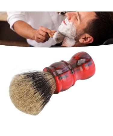 Synthetic Hair Shaving Brush with Red Resin Grip | Barber Salon Tool for Face Hair Cleaning | Best Gifts for Men & Women - Buy Online on SooperMarket.com