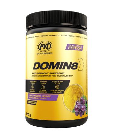 PVL Gold Series Domin8 | Pre-workout Superfuel - full dose Preworkout - 520 g - Gold Medal Grape