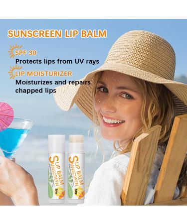 TBeautfave Lip Balm Sunscreen SPF 30 Watermelon Chapstick Lip Balms with Soothing Aloe Vera & Vitamin E for Dry Lips Cracked Lips Primer 24H Moisturizing Lips Travel Size Daily Lip Care Watermelon Flavour - Buy Online on SooperMarket.com