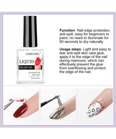 15ml Peel off Nail Polish for Nails 3PCS Latex Nail Polish Barrier Easy Peel Polish Barrier Anti-overflow Glue Nail Art Manicure Edge Protection - Buy Online on SooperMarket.com