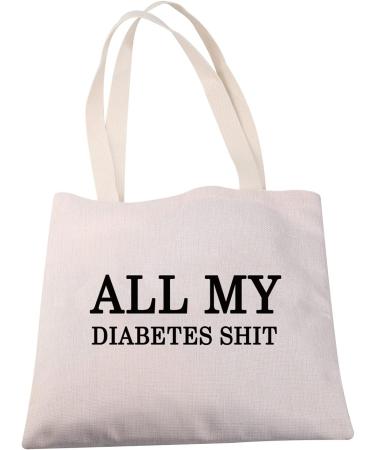 Diabetic Tote Bag - Funny Diabetic Gifts for Emergency Patients | Canvas Shoulder Bag for Diabetic Supplies - Buy Online on SooperMarket.com