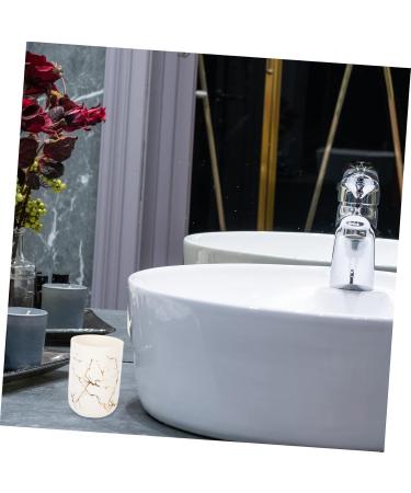 Warmhm 4 Cups Worktop Organizer - Versatile Bathroom Glass Holder & Ceramic Brush Stand - Portable Set of 4 (11x7.7x7.7cm) - Buy Online on SooperMarket.com